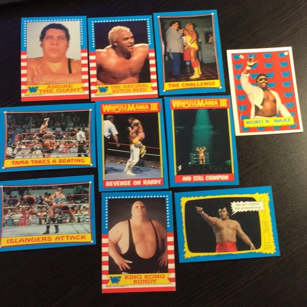 1987 WWF Wrestling Topps (10) cards Andre the Giant Hulk Hogan The Challenge - Picture 2 of 12